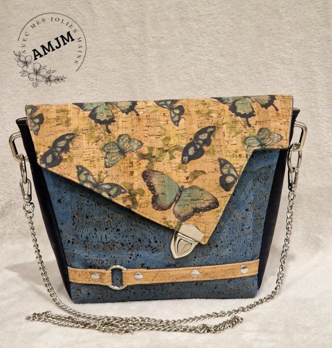 Sac Mini Nil bleu et papillons