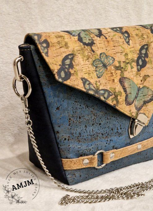 Sac Mini Nil bleu et papillons