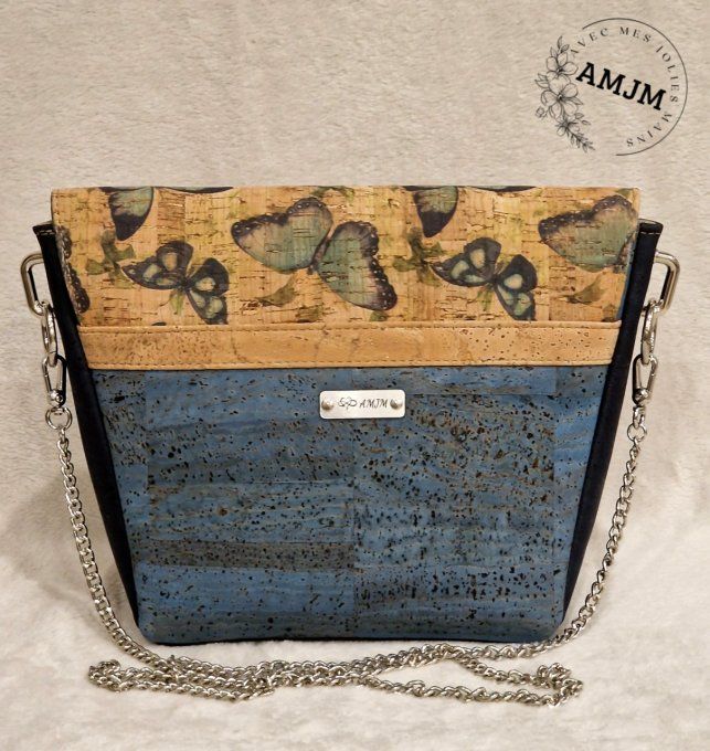 Sac Mini Nil bleu et papillons